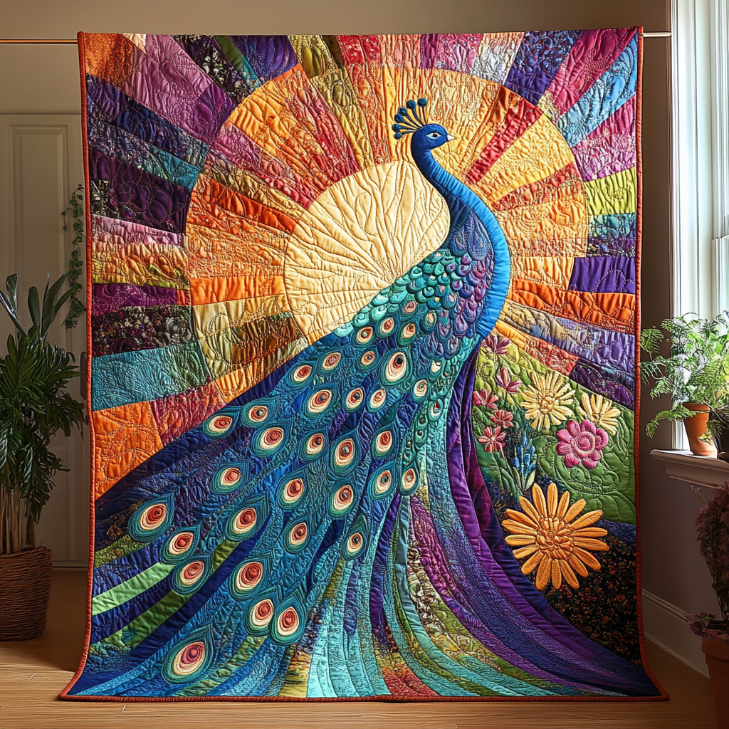 Dancing Colors Quilted Blanket