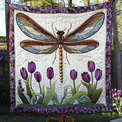 Dancing Dragonfly Quilted Blanket