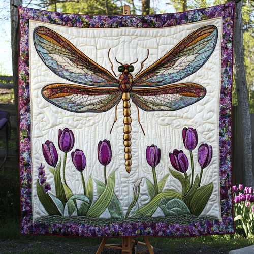 Dancing Dragonfly Quilted Blanket