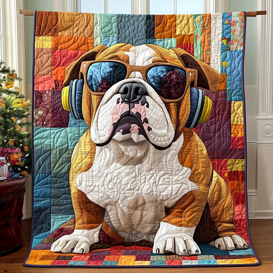 Dapper Bulldog Delight Quilted Blanket