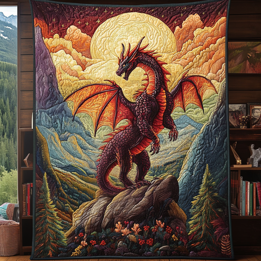 Dark Ember Quilted Blanket