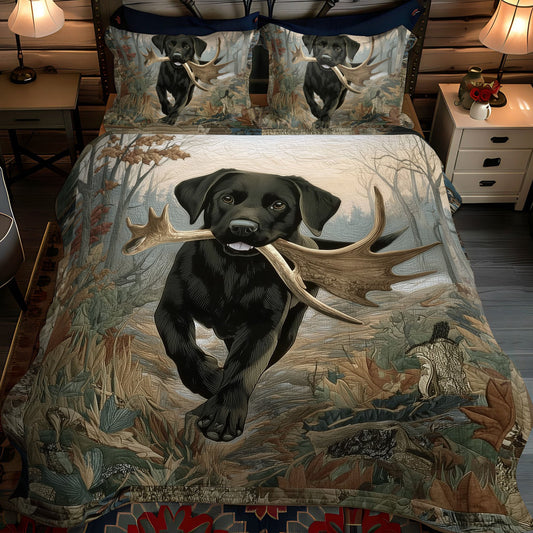 Dark Hound 3-Piece Quilted Bedding Set