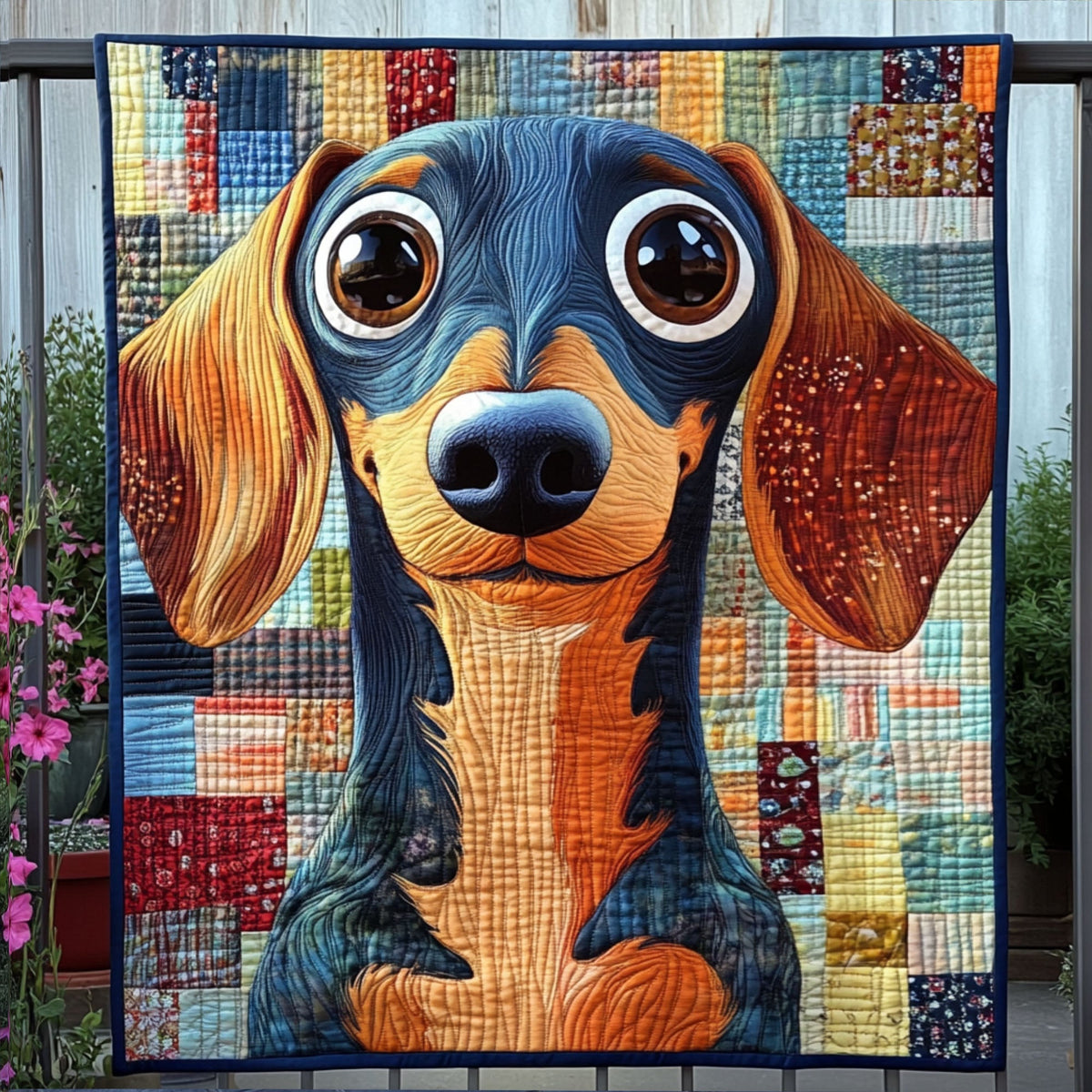 Dashing Dachshund Quilted Blanket