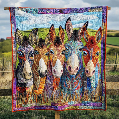 Dashing Donkeys Quilted Blanket