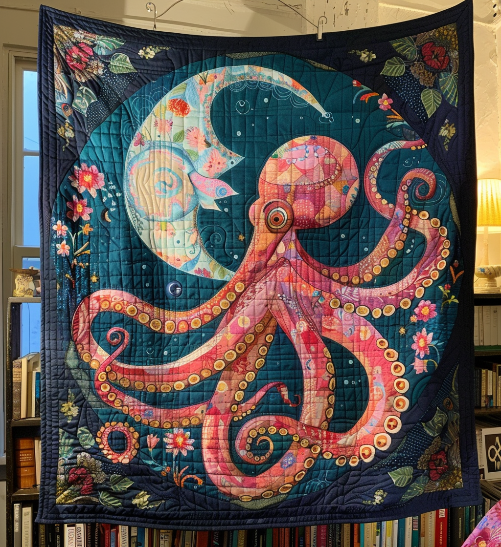 Deep Sea Dance Quilted Blanket