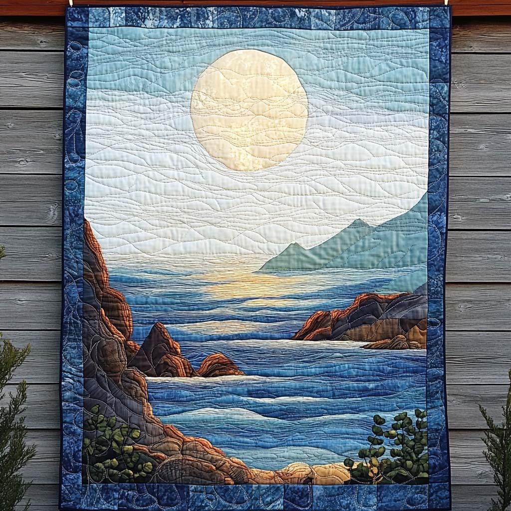 Deep Blue Wonder Quilted Blanket