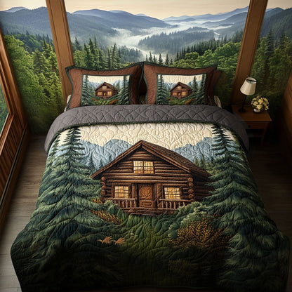Deep Forest Lodge 3-Piece Quilted Bedding Set