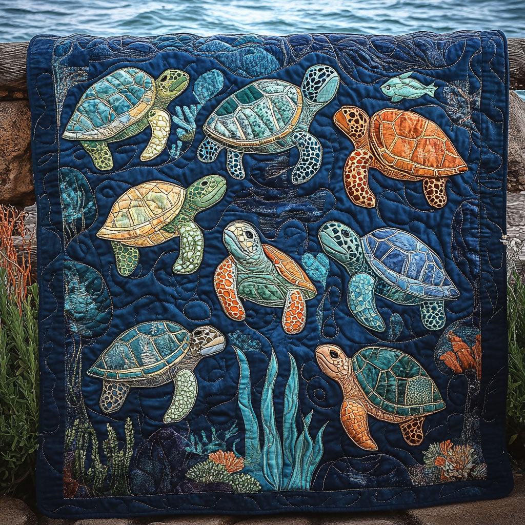Deep Sea Delight Quilted Blanket