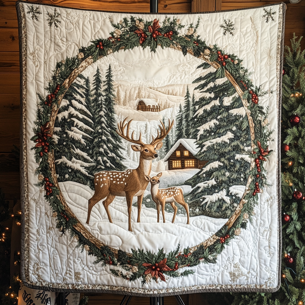 Deer Delight Quilted Blanket