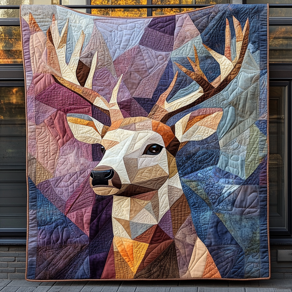 Deer Fabric Quilted Blanket