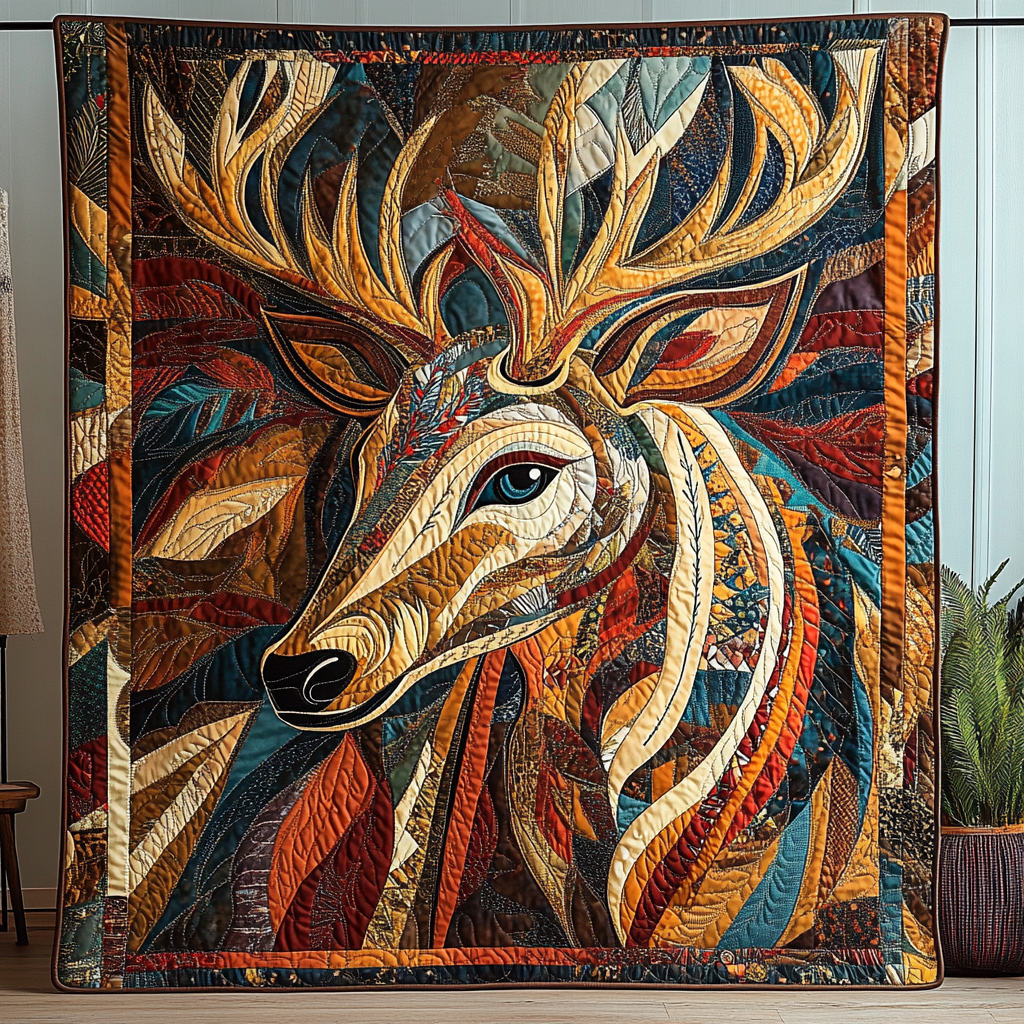 Deer Native Quilted Blanket