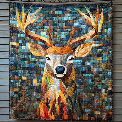 Deer Patchworks Quilted Blanket