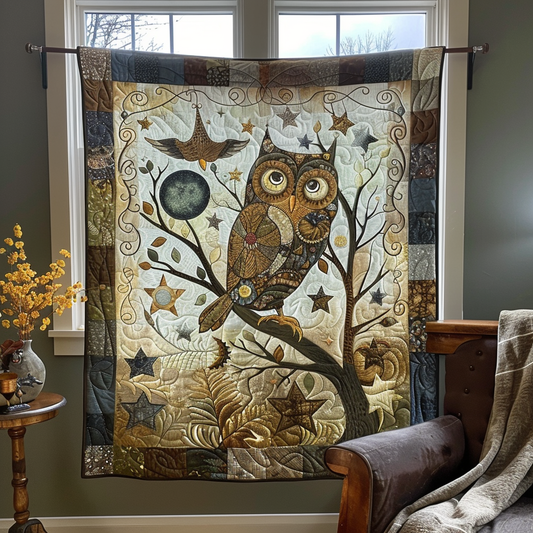 Delightful Owl Quilted Blanket