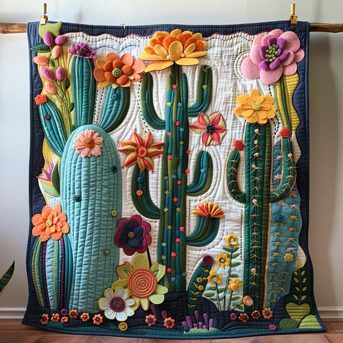 Desert Blooms Delight Quilted Blanket