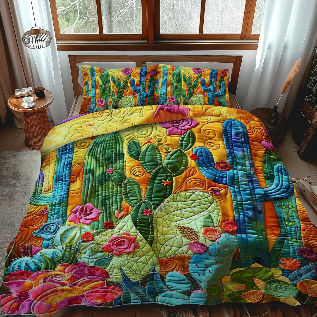 Cactus Quilted Bedding Set