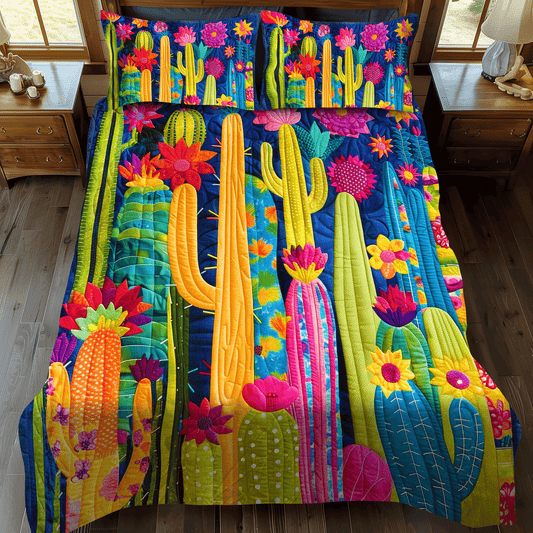 Desert Flora Fiesta 3-Piece Quilted Bedding Set