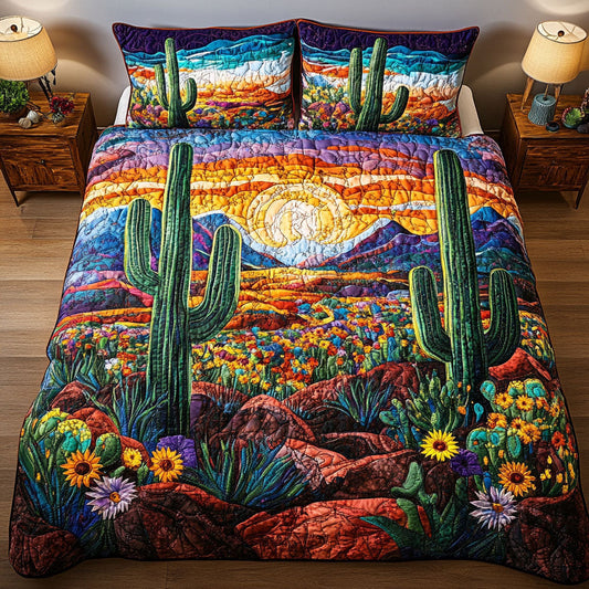 Desert Bloom Horizon 3-Piece Quilted Bedding Set