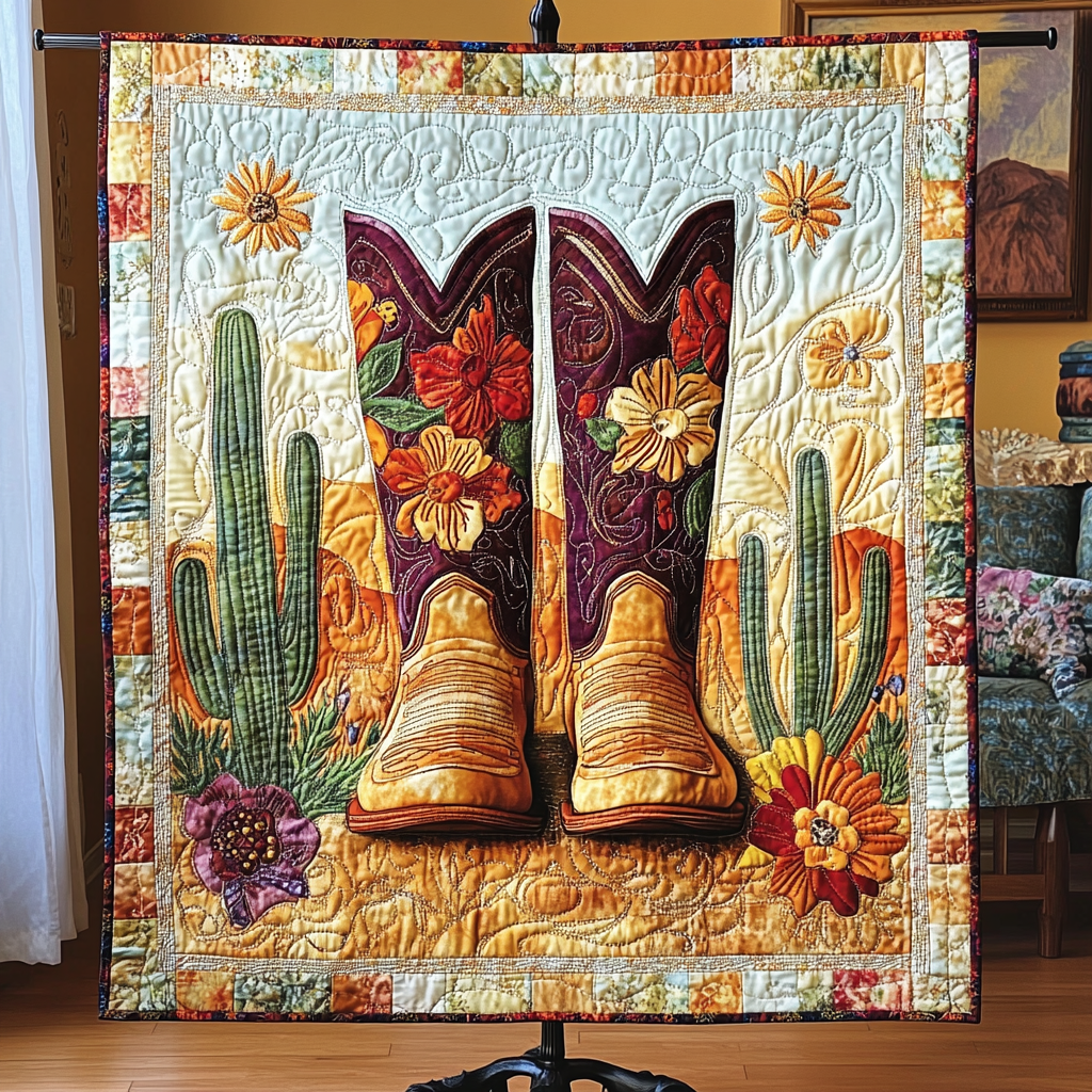 Desert Boots Quilted Blanket
