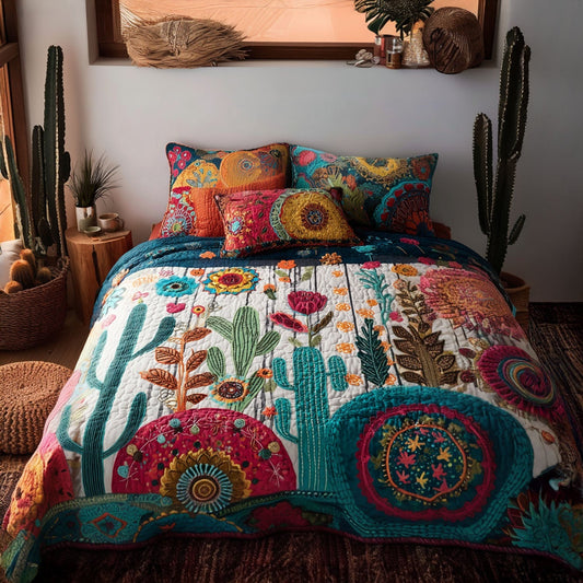 Desert Mandalas 3-Piece Quilted Bedding Set