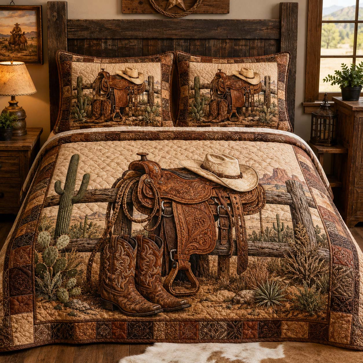 Desert Saddle 3-Piece Quilted Bedding Set