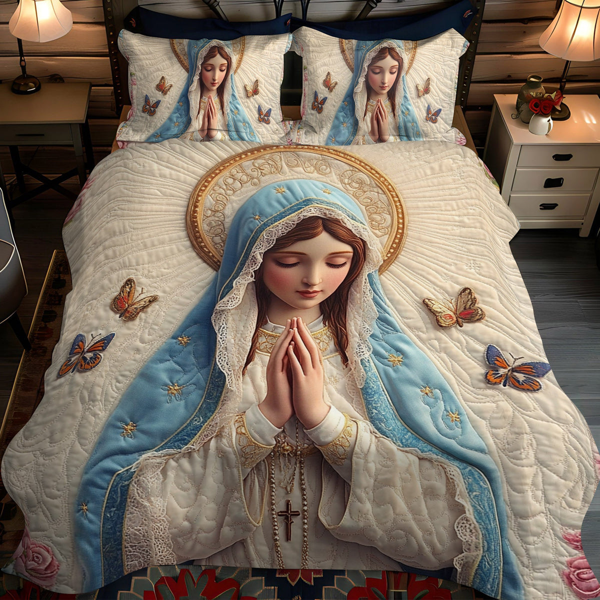 Divine Grace 3-Piece Quilted Bedding Set