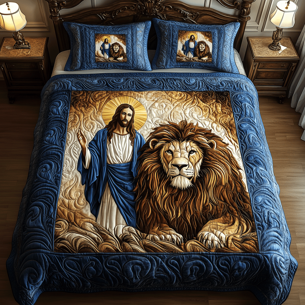 Divine Lion Heart 3-Piece Quilted Bedding Set
