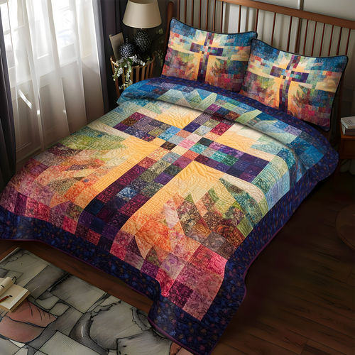 Divine Path 3-Piece Quilted Bedding Set