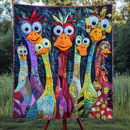 Dizzy Ducklings Quilted Blanket