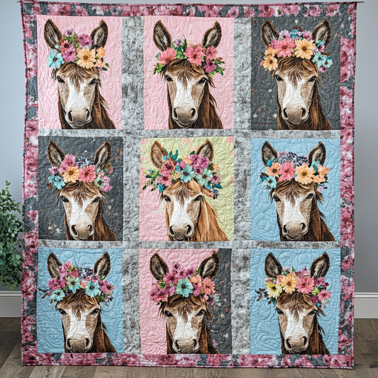 Donkey Dolly The Mule Quilted Blanket