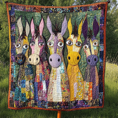 Donkey Daze Quilted Blanket