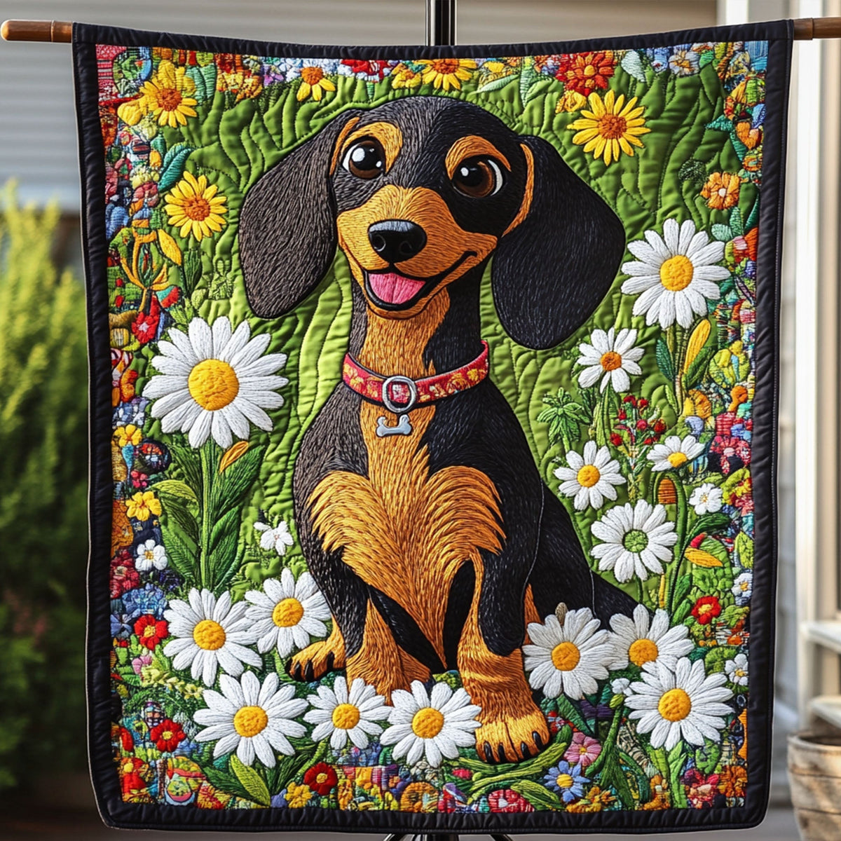 Doxie Delight Quilted Blanket