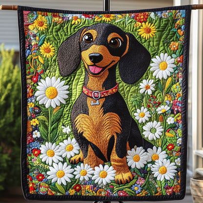 Doxie Delight Quilted Blanket