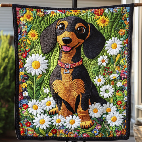 Doxie Delight Quilted Blanket