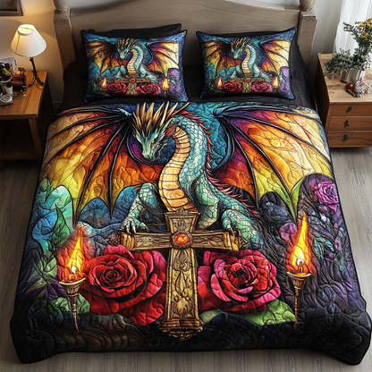 Draconic Realm 3-Piece Quilted Bedding Set