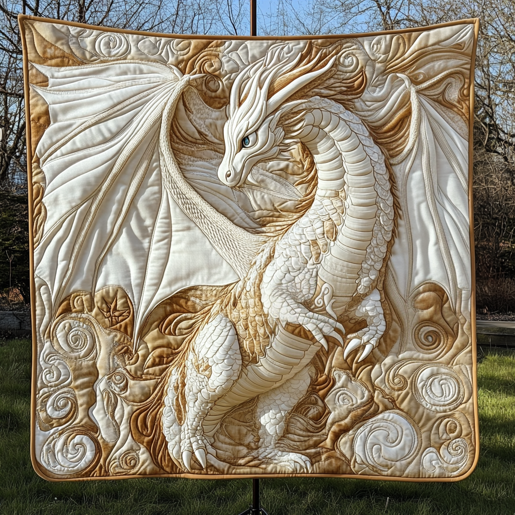 Draconic Whisper Quilted Blanket