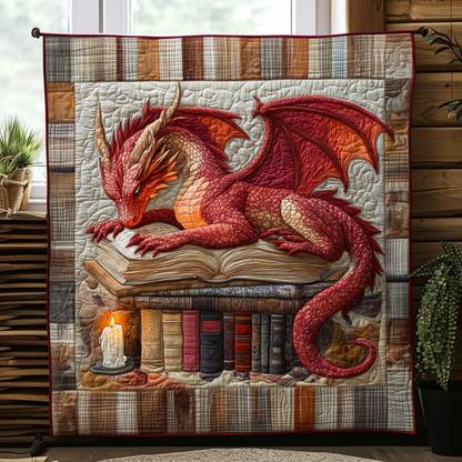 Dragon Book Quilted Blanket