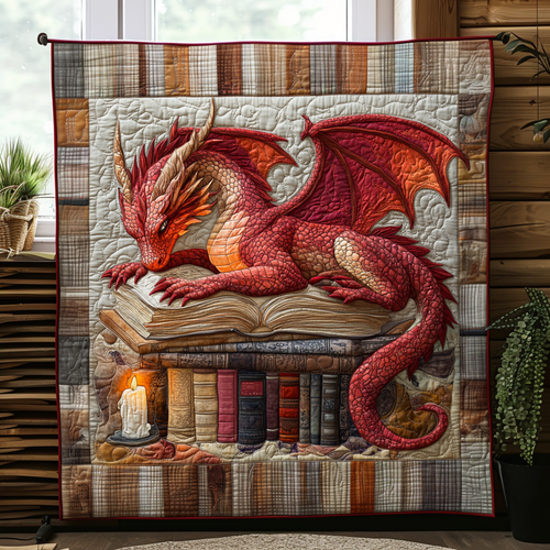 Dragon Book Quilted Blanket