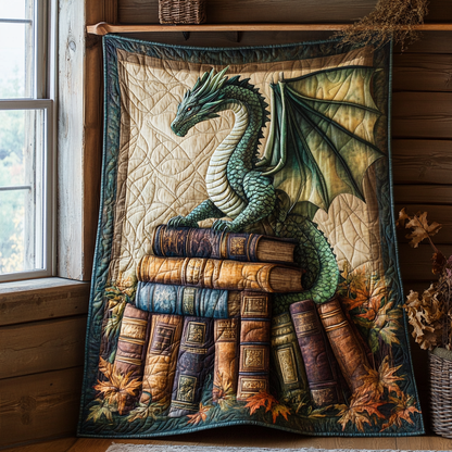 Dragon Autumn Fantasy Quilted Blanket