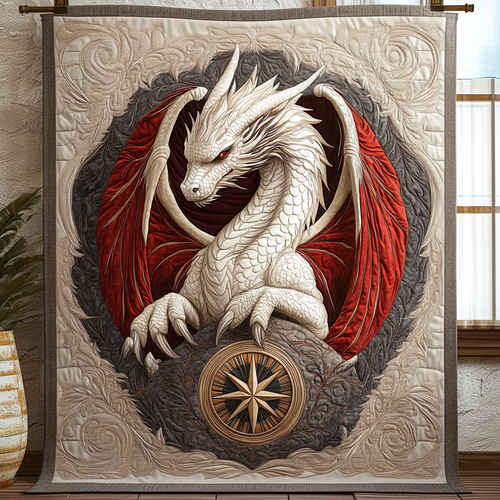 Dragon Compass Quilted Blanket