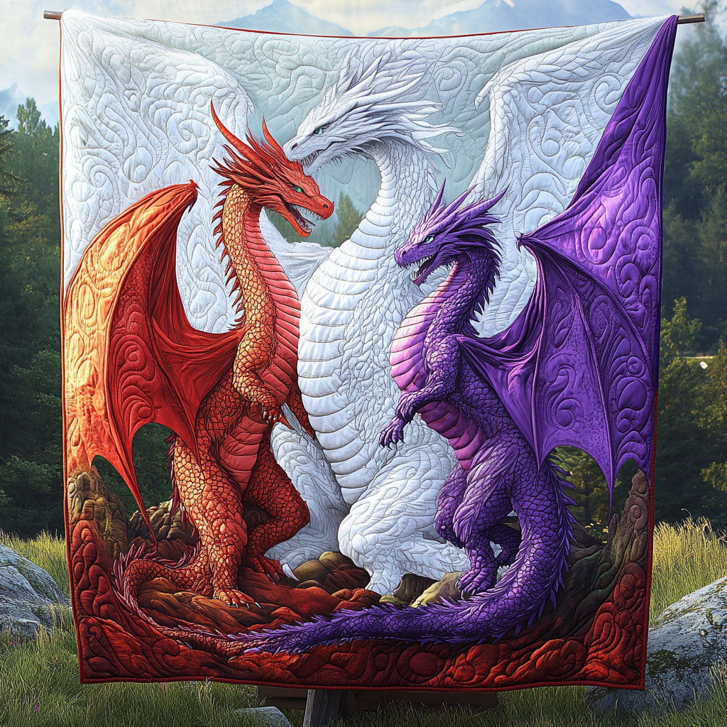 Dragon Conquest Quilted Blanket