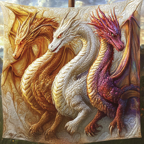 Dragon Dance Quilted Blanket