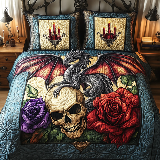 Dragon Dominion 3-Piece Quilted Bedding Set