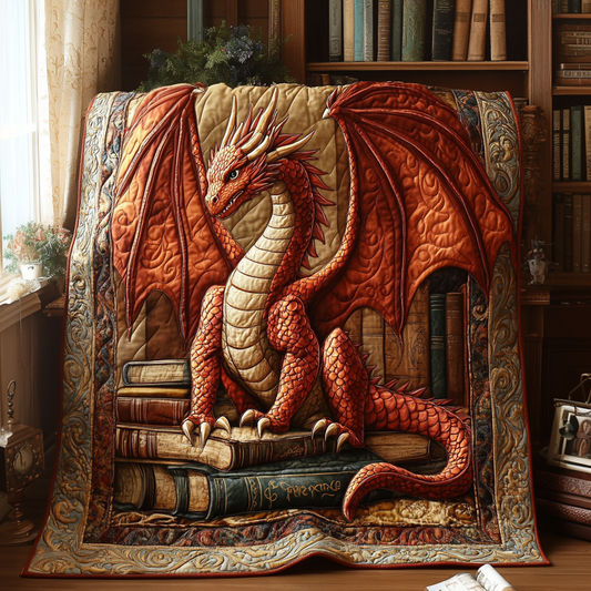 Dragon Fury Quilted Blanket