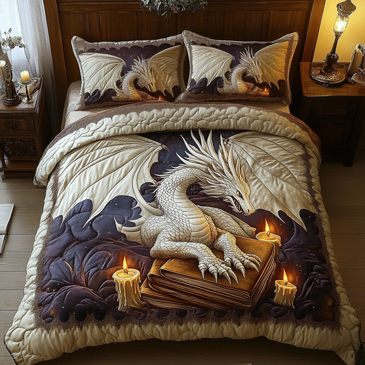 Dragon Mist 3-Piece Quilted Bedding Set