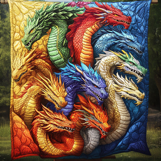 Dragon Roar Quilted Blanket