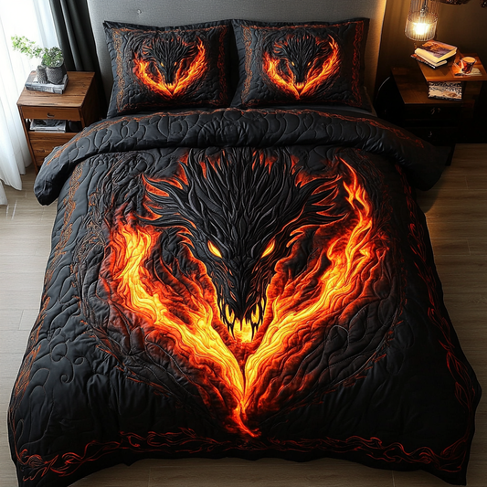 Dragon Spirit 3-Piece Quilted Bedding Set