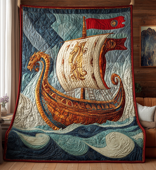 Dragon Voyage Quilted Blanket