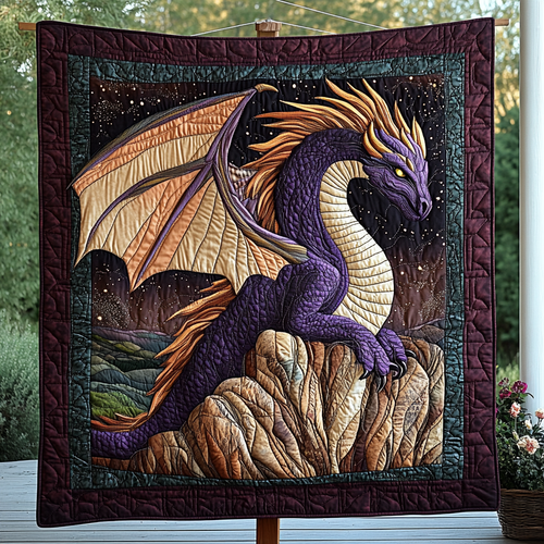 Dragon Whisper Quilted Blanket
