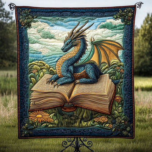 Dragon Wisdom Quilted Blanket