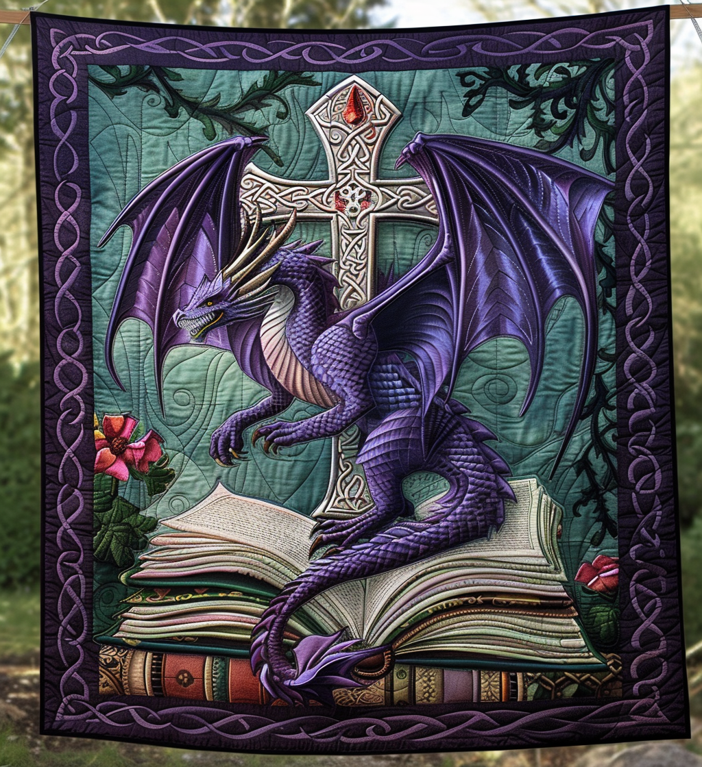 Dragon Wrath Quilted Blanket